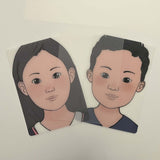 Maxbell 2xFace Painting Practice Board Stage Show Beginners Makeup Practice Face Board Clear