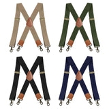 Maxbell 2xSuspenders for Men Heavy Duty Suspenders Adjustable Casual 3.5cm Wide Braces Black