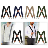 Maxbell 3xSuspenders for Men Heavy Duty Suspenders Adjustable Casual 3.5cm Wide Braces Black