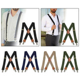Maxbell 2xSuspenders for Men Heavy Duty Suspenders Adjustable Casual 3.5cm Wide Braces Black
