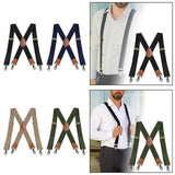 Maxbell 2xSuspenders for Men Heavy Duty Suspenders Adjustable Casual 3.5cm Wide Braces Black