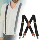 Maxbell 3xSuspenders for Men Heavy Duty Suspenders Adjustable Casual 3.5cm Wide Braces Black