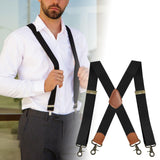 Maxbell 3xSuspenders for Men Heavy Duty Suspenders Adjustable Casual 3.5cm Wide Braces Black