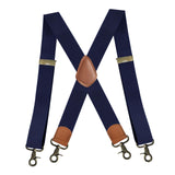 Maxbell 2xSuspenders for Men Heavy Duty Suspenders Adjustable Casual 3.5cm Wide Braces Navy