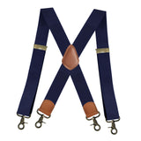 Maxbell 2xSuspenders for Men Heavy Duty Suspenders Adjustable Casual 3.5cm Wide Braces Navy