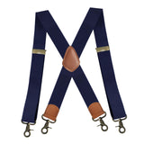 Maxbell 3xSuspenders for Men Heavy Duty Suspenders Adjustable Casual 3.5cm Wide Braces Navy