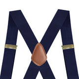 Maxbell 3xSuspenders for Men Heavy Duty Suspenders Adjustable Casual 3.5cm Wide Braces Navy