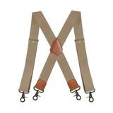 Maxbell 3xSuspenders for Men Heavy Duty Suspenders Adjustable Casual 3.5cm Wide Braces Beige