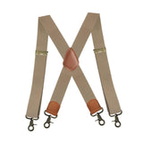 Maxbell 3xSuspenders for Men Heavy Duty Suspenders Adjustable Casual 3.5cm Wide Braces Beige