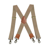 Maxbell 2xSuspenders for Men Heavy Duty Suspenders Adjustable Casual 3.5cm Wide Braces Beige