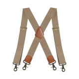 Maxbell 3xSuspenders for Men Heavy Duty Suspenders Adjustable Casual 3.5cm Wide Braces Beige