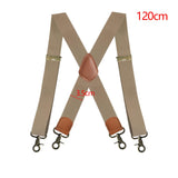 Maxbell 3xSuspenders for Men Heavy Duty Suspenders Adjustable Casual 3.5cm Wide Braces Beige