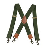 Maxbell 2xSuspenders for Men Heavy Duty Suspenders Adjustable Casual 3.5cm Wide Braces Green