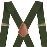 Maxbell 2xSuspenders for Men Heavy Duty Suspenders Adjustable Casual 3.5cm Wide Braces Green