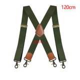 Maxbell 3xSuspenders for Men Heavy Duty Suspenders Adjustable Casual 3.5cm Wide Braces Green