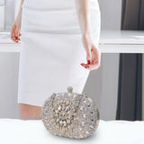 Maxbell 2xWomen Clutch Evening Bag Pouch Wedding Purse for Club Cocktail Party Wedding silver