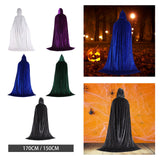 Maxbell 2xHalloween Cosplay Long Hooded Cloak Cape Sturdy Accessory for Dress up Party 170cm White