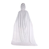 Maxbell 2xHalloween Cosplay Long Hooded Cloak Cape Sturdy Accessory for Dress up Party 170cm White