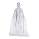 Maxbell 2xHalloween Cosplay Long Hooded Cloak Cape Sturdy Accessory for Dress up Party 170cm White
