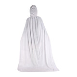 Maxbell 2xHalloween Cosplay Long Hooded Cloak Cape Sturdy Accessory for Dress up Party 170cm White
