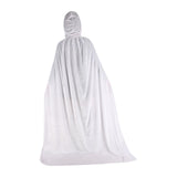Maxbell 2xHalloween Cosplay Long Hooded Cloak Cape Sturdy Accessory for Dress up Party 170cm White