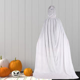 Maxbell 2xHalloween Cosplay Long Hooded Cloak Cape Sturdy Accessory for Dress up Party 170cm White
