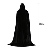 Maxbell 2xKids Halloween Cosplay Long Hooded Cloak Cape Accessory for Prop Photography 90cm Black