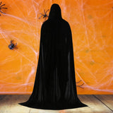 Maxbell 2xKids Halloween Cosplay Long Hooded Cloak Cape Accessory for Prop Photography 90cm Black
