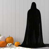 Maxbell 2xKids Halloween Cosplay Long Hooded Cloak Cape Accessory for Prop Photography 90cm Black