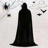 Maxbell 2xKids Halloween Cosplay Long Hooded Cloak Cape Accessory for Prop Photography 90cm Black