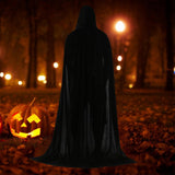 Maxbell 2xKids Halloween Cosplay Long Hooded Cloak Cape Accessory for Prop Photography 90cm Black