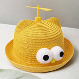 Maxbell Child Sun Hat Breathable Lightweight Cute Sunhat Kid Beach Hat Fisherman Cap Yellow