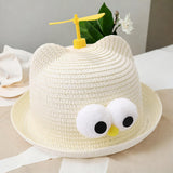 Maxbell Child Sun Hat Breathable Lightweight Cute Sunhat Kid Beach Hat Fisherman Cap White