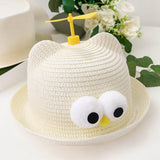Maxbell Child Sun Hat Breathable Lightweight Cute Sunhat Kid Beach Hat Fisherman Cap White