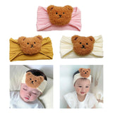 Maxbell Baby Headband with Bear Decor Children Wide Headbands Cute Headwear Hairband Pink