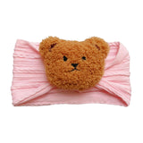 Maxbell Baby Headband with Bear Decor Children Wide Headbands Cute Headwear Hairband Pink