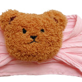 Maxbell Baby Headband with Bear Decor Children Wide Headbands Cute Headwear Hairband Pink