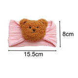 Maxbell Baby Headband with Bear Decor Children Wide Headbands Cute Headwear Hairband Pink