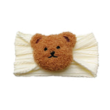 Maxbell Baby Headband with Bear Decor Children Wide Headbands Cute Headwear Hairband Beige