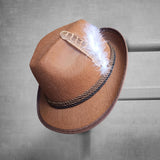 Maxbell 2xMens Fedora Hat Cosplay Casual Fashion Trilby Hat Feather Decorated Jazz Hat Brown