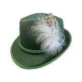 Maxbell 2xMens Fedora Hat Cosplay Casual Fashion Trilby Hat Feather Decorated Jazz Hat Style 2 Green