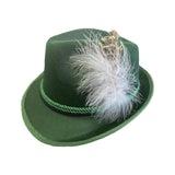 Maxbell 2xMens Fedora Hat Cosplay Casual Fashion Trilby Hat Feather Decorated Jazz Hat Style 2 Green