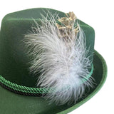 Maxbell 2xMens Fedora Hat Cosplay Casual Fashion Trilby Hat Feather Decorated Jazz Hat Style 2 Green