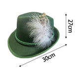 Maxbell 2xMens Fedora Hat Cosplay Casual Fashion Trilby Hat Feather Decorated Jazz Hat Style 2 Green