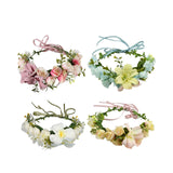 Maxbell Floral Crown Headpiece Garland Headbands for Vacation Wedding Festival Party Pink