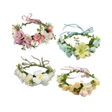 Maxbell Floral Crown Headpiece Garland Headbands for Vacation Wedding Festival Party Pink