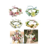 Maxbell Floral Crown Headpiece Garland Headbands for Vacation Wedding Festival Party Pink