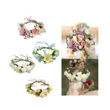 Maxbell Floral Crown Headpiece Garland Headbands for Vacation Wedding Festival Party Pink