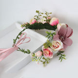 Maxbell Floral Crown Headpiece Garland Headbands for Vacation Wedding Festival Party Pink