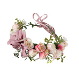 Maxbell Floral Crown Headpiece Garland Headbands for Vacation Wedding Festival Party Pink